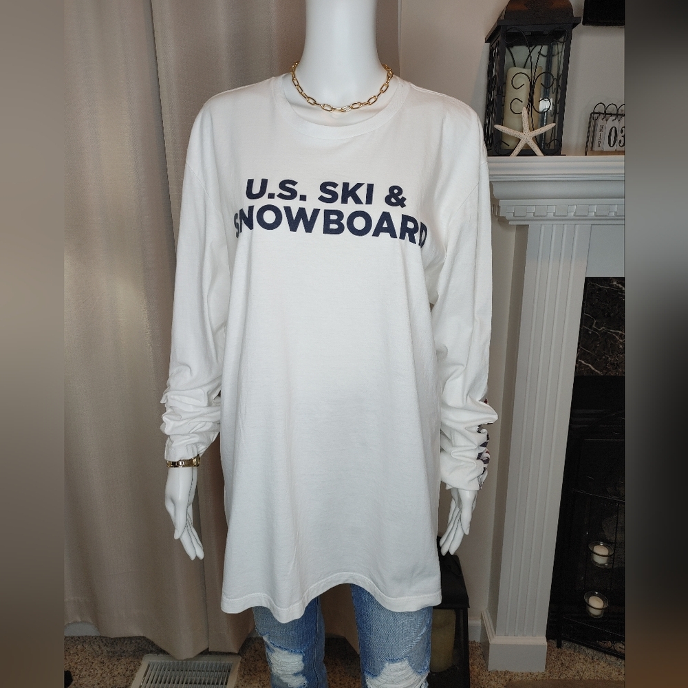 TEAM USA TEAM APPAREL OLYMPIC TEAM SKI & SNOWBOARDING LS T-SHIRT, WHITE XL